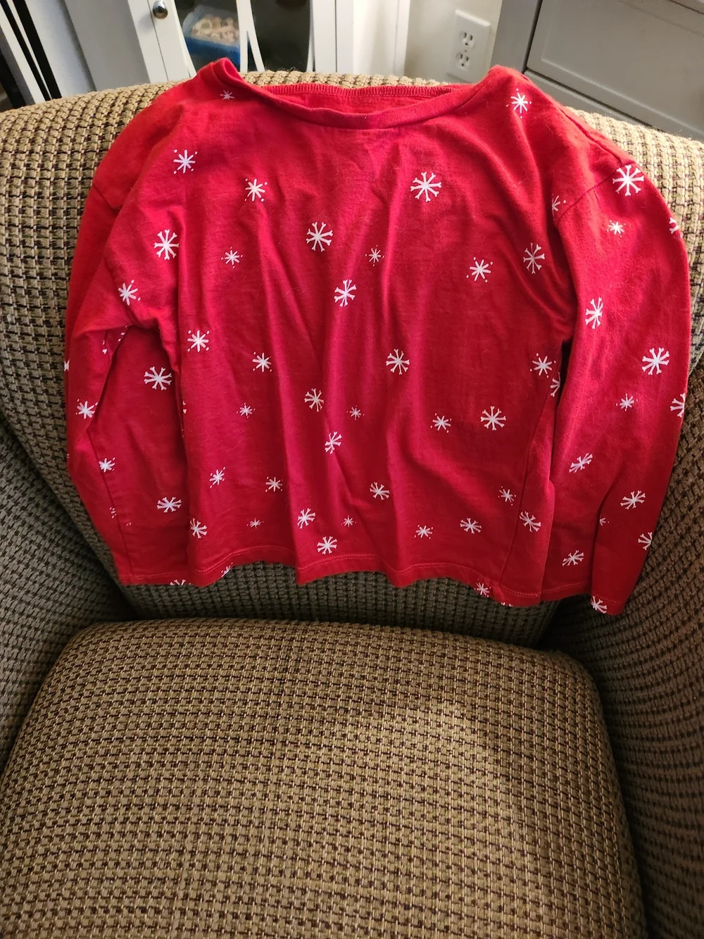 Carter's Red Long-Sleeve Snowflake Print Top